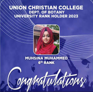 Congratulations to BSc Rank Holder 2022