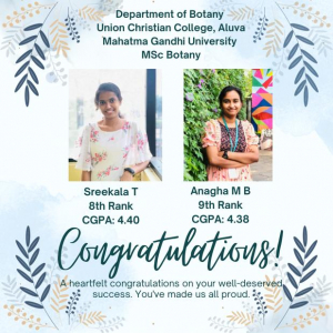 Congratulations to the Rank Holders