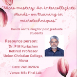 Hands on training for PG students