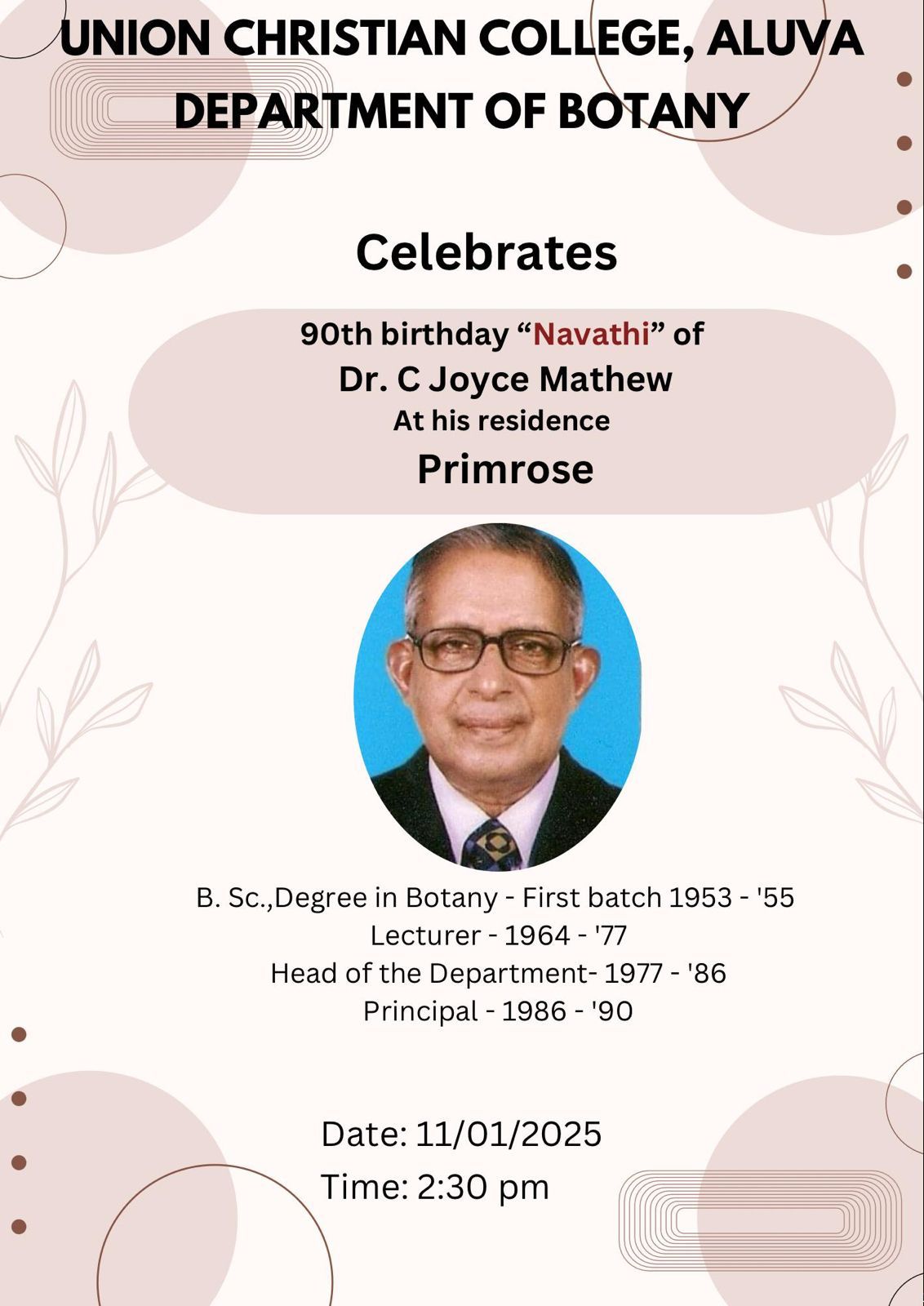90th Birthday Celebration of Dr. Joyce Mathew