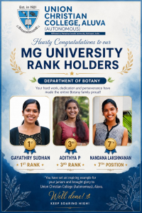 Congratulations to the Rank Holders