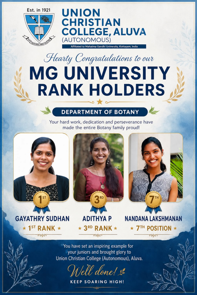 Congratulations to the Rank Holders